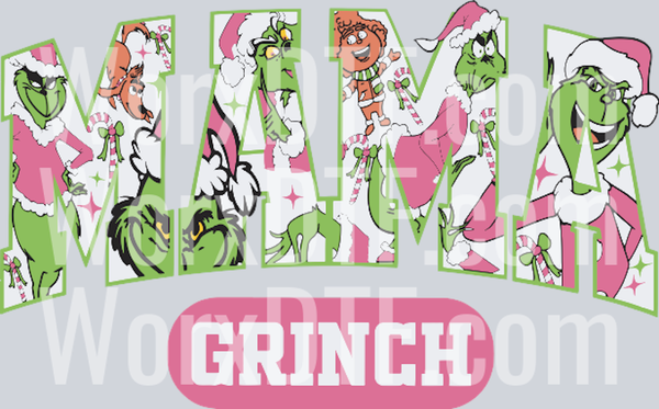 Retro Pink Mama Grinch SVG Cutting Digital File_1411231015