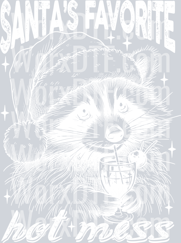 raccoon xmas white